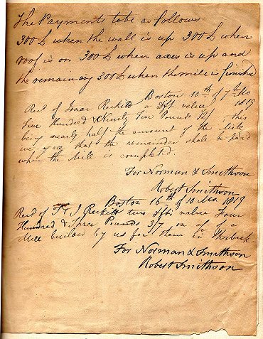 Second page of mill contract